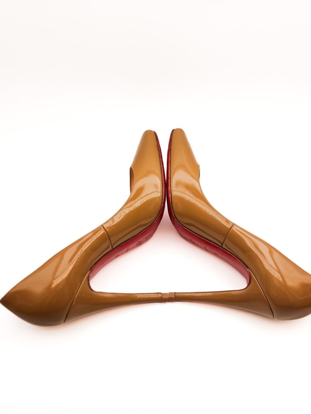 Christian Louboutin Taupe Beige Nude Patent Leather Pumps EU 38 - Picture 5 of 8